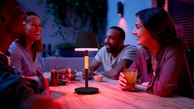 MacRumors 2025 Holiday Gift Guide hue go lamp orange grip