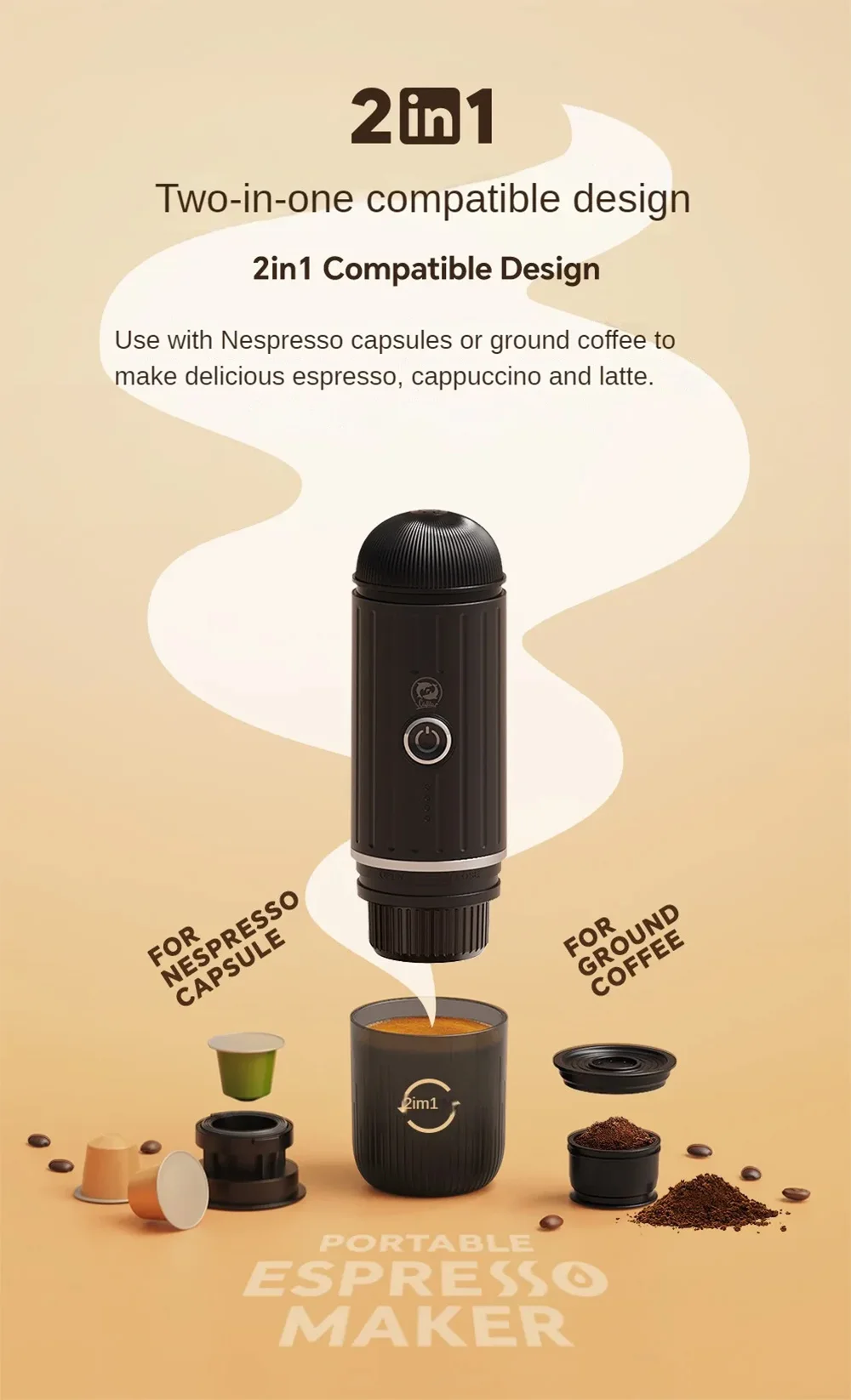 Ανακαλύψτε τη Φορητή Μηχανή Εσπρέσο της iCafilas: Ιστορικό Χαμηλό Τιμής στα 48.4€! Δουλεύει με Κάψουλες Nespresso ή Χύμα Καφέ! iCafilas Portable Italian Capsule Coffee Machine 3