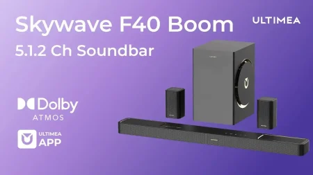 Ανακαλύψτε το Ultimea Skywave F40: Ήχος Dolby Atmos 5.1.2 με 8 Ηχεία και Απίστευτη Τεχνολογία BassMX!
