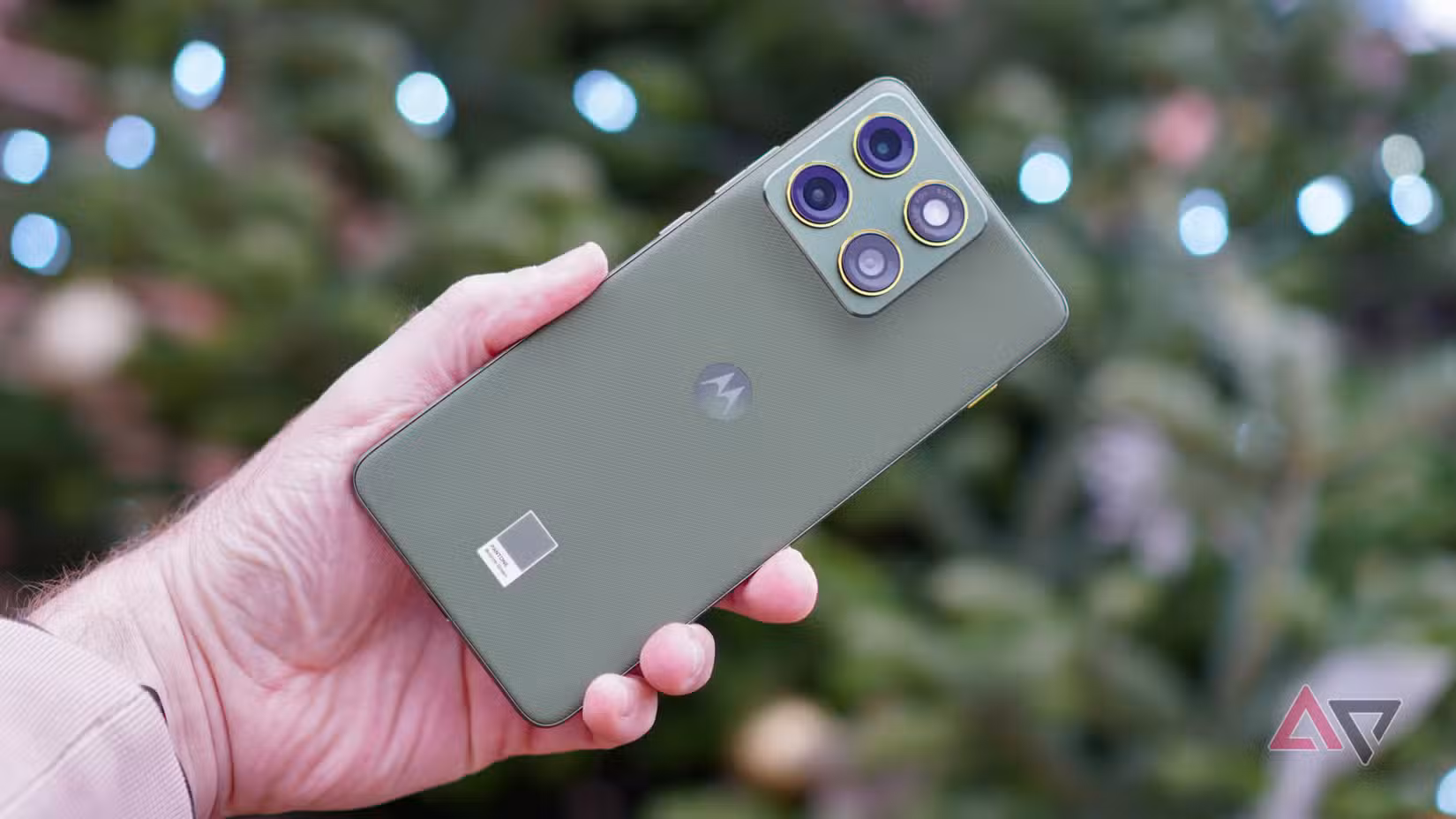 A person holding the Motorola Edge 70