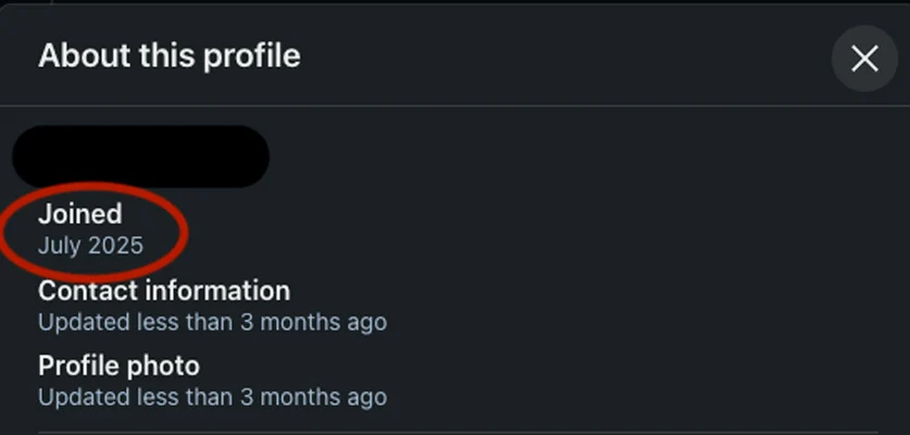Profile joined date
