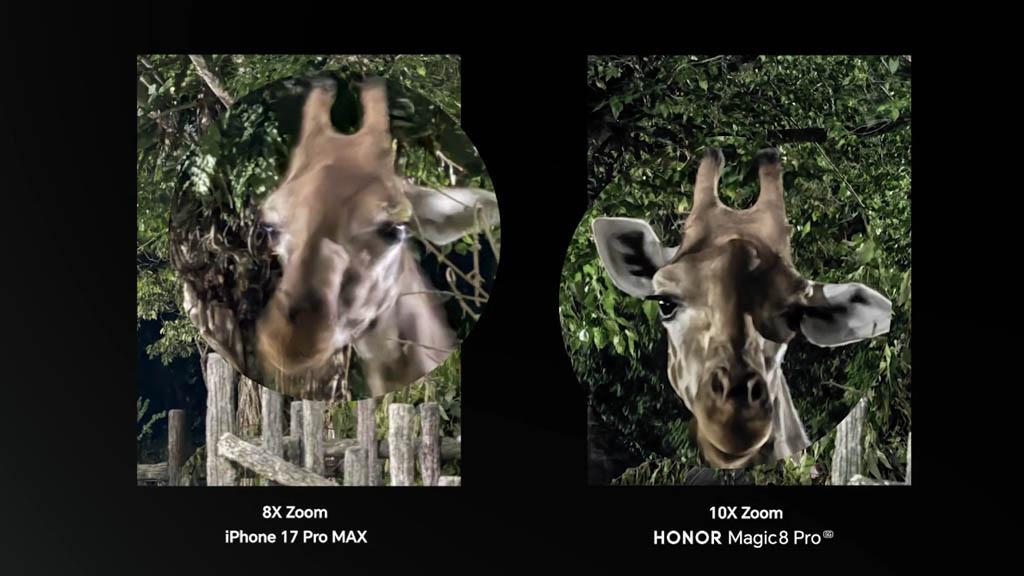 Το Honor Magic 8 Pro συντρίβει το iPhone 17 Pro Max σε μάχη ζουμ σε χαμηλό φωτισμό Στιγμιότυπα νυχτερινού ζουμ Honor Magic 8 Pro έναντι iPhone 17 Pro Max
