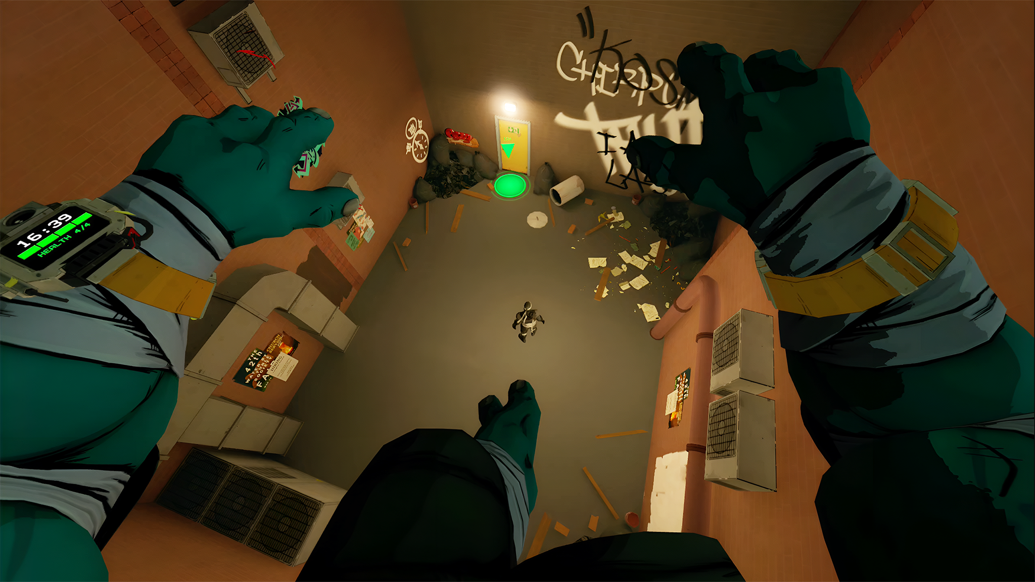 Τελικά κατάφερα να παίξω το TMNT: Empire City και είναι μια επανεκκίνηση του Meta Quest με το κλασικό arcade gameplay Ninja Turtles με το οποίο μεγάλωσα Ένα επίσημο στιγμιότυπο οθόνης του TMNT: Empire City για το Meta Quest 3, που δείχνει τον Μιχαήλ Άγγελο να πηδά από μια ταράτσα για να κλωτσήσει ένα μέλος της Footclan