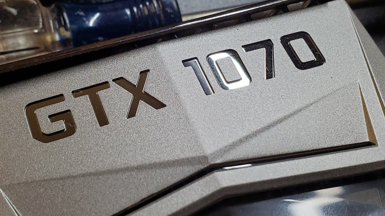 GPU Nvidia GeForce GTX 1070 με λογότυπο.