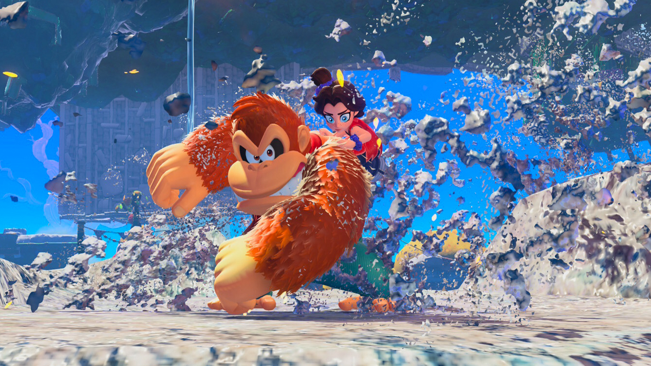 Το Donkey Kong συντρίβει το σκυρόδεμα στο Donkey Kong Bananza