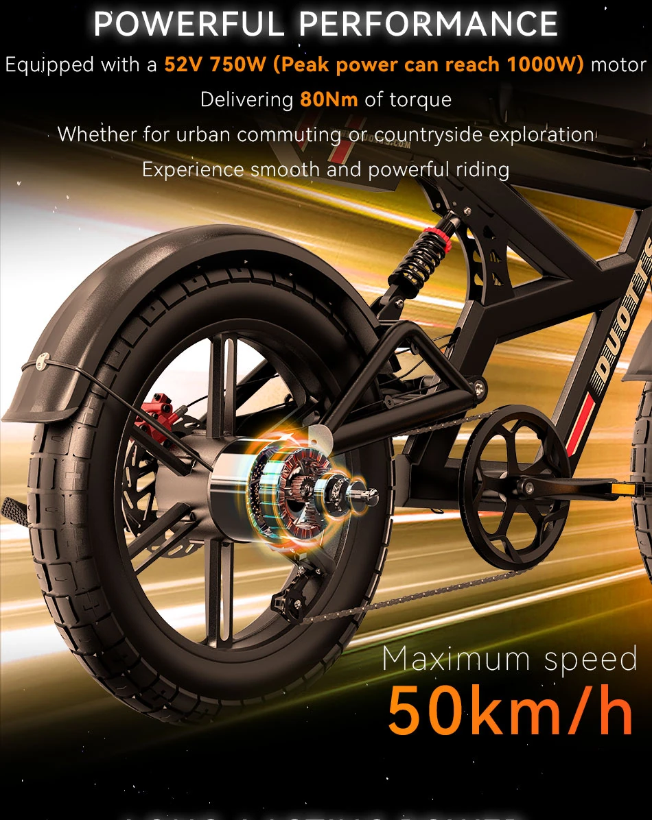 «Ανακαλύψτε το DUOTTS F20: Το Επαναστατικό Μοτοποδήλατο με 750W που σας Πηγαίνει 70km Χωρίς Πετάλι! (#Ιστορικό Χαμηλό)»