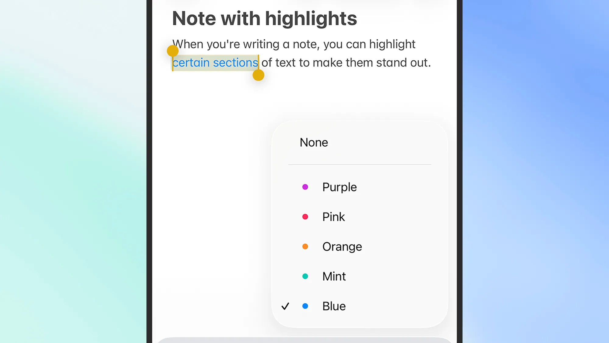 Επιλογές επισήμανσης σημείωσης