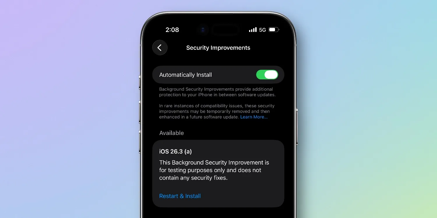 Η Apple κυκλοφορεί τη δοκιμή ασφαλείας iOS 26.3 για χρήστες beta, λεπτομέρειες εδώ [U: New update]