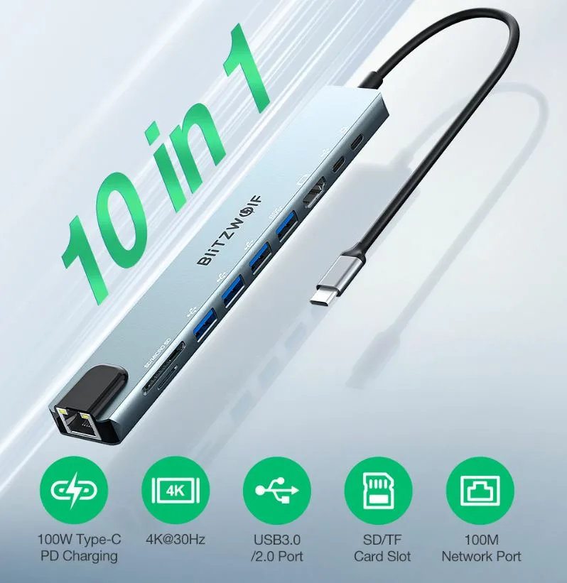 Απίστευτο! BlitzWolf BW-NEW TH5: Το 10 σε 1 hub που τα έχει όλα και κοστίζει ΜΟΛΙΣ 11,5€! Μην το χάσεις!