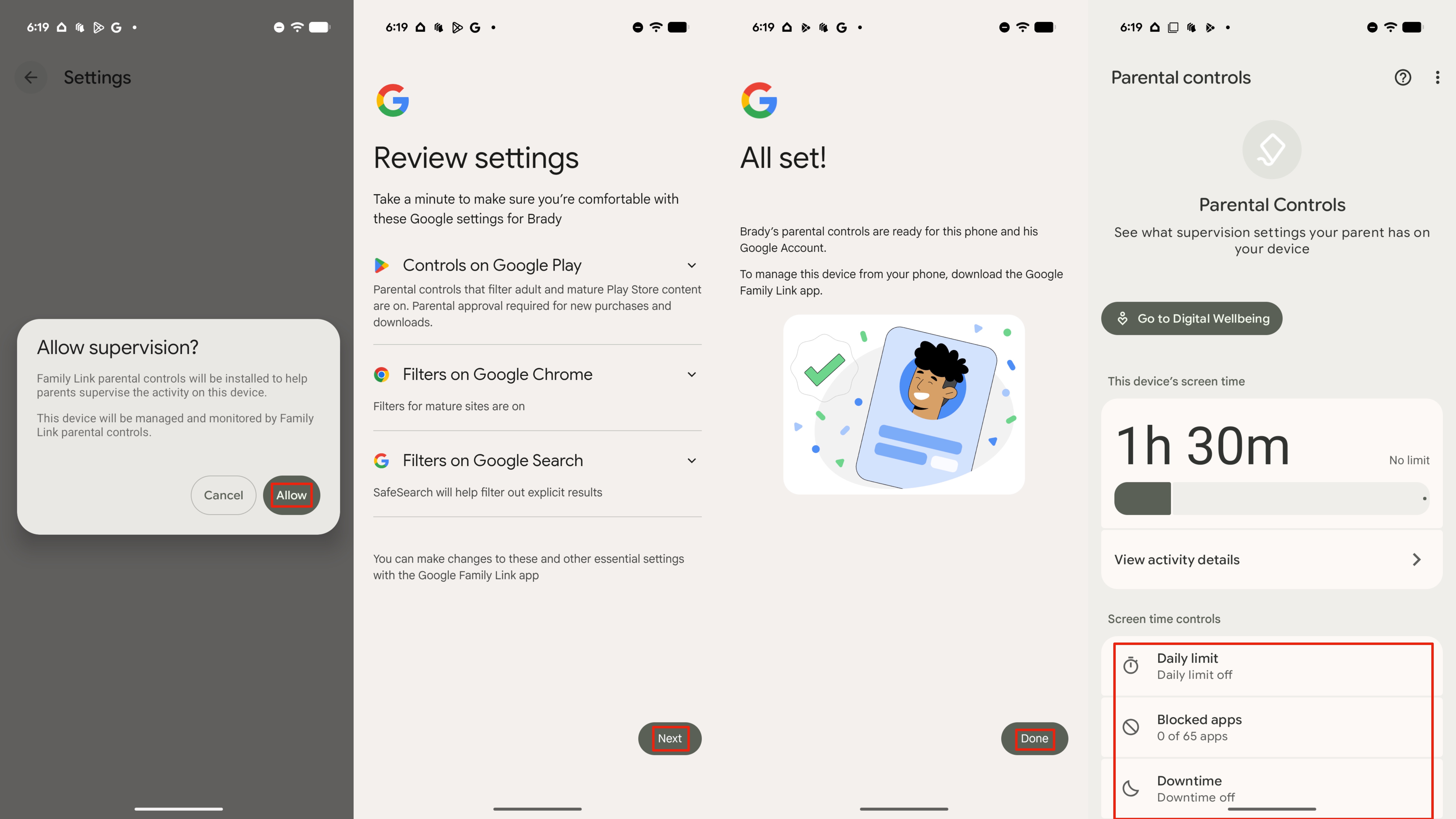 Ρύθμιση γονικού ελέγχου Android 16 σε τηλέφωνα Google Pixel.