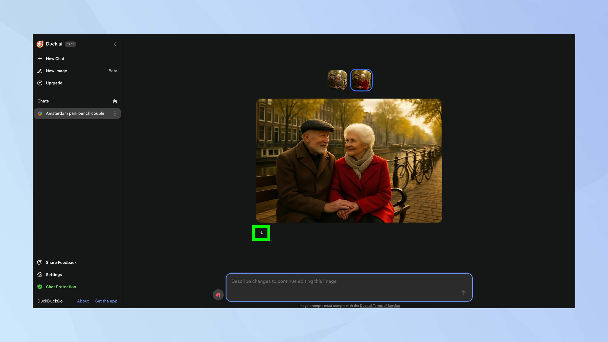 Κατεβάστε την εικόνα που δημιουργήθηκε στο DuckDuckGo