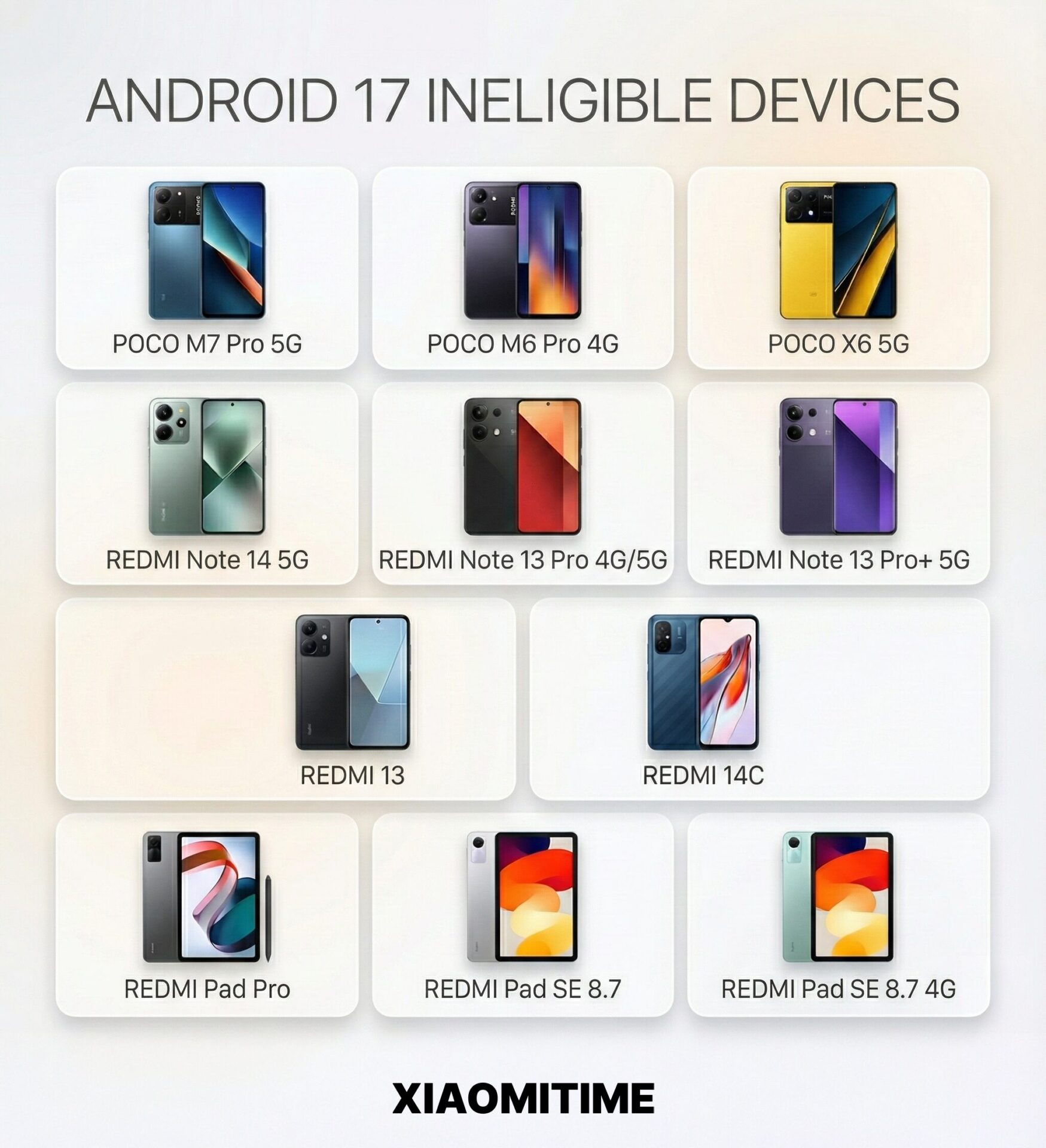 Μη κατάλληλες συσκευές Android 17