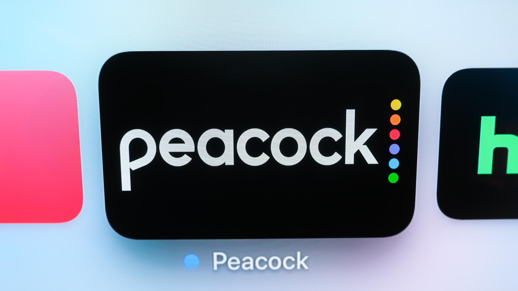 Το κουμπί εφαρμογής Peacock στην αρχική οθόνη του Apple TV