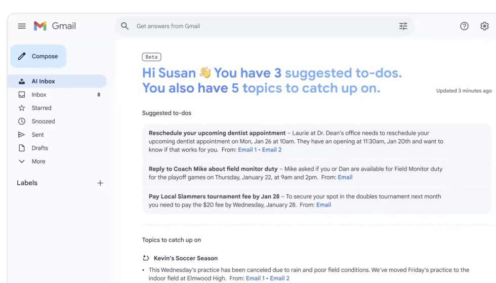 Έρχεται ένα AI Inbox για το Gmail Gmail AI Inbox