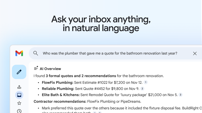 Το Gmail κάνει το ντεμπούτο του εξατομικευμένου AI Inbox, AI Overviews στην αναζήτηση και πολλά άλλα Το Gmail κάνει το ντεμπούτο του εξατομικευμένου AI Inbox, AI Overviews στην αναζήτηση και πολλά άλλα