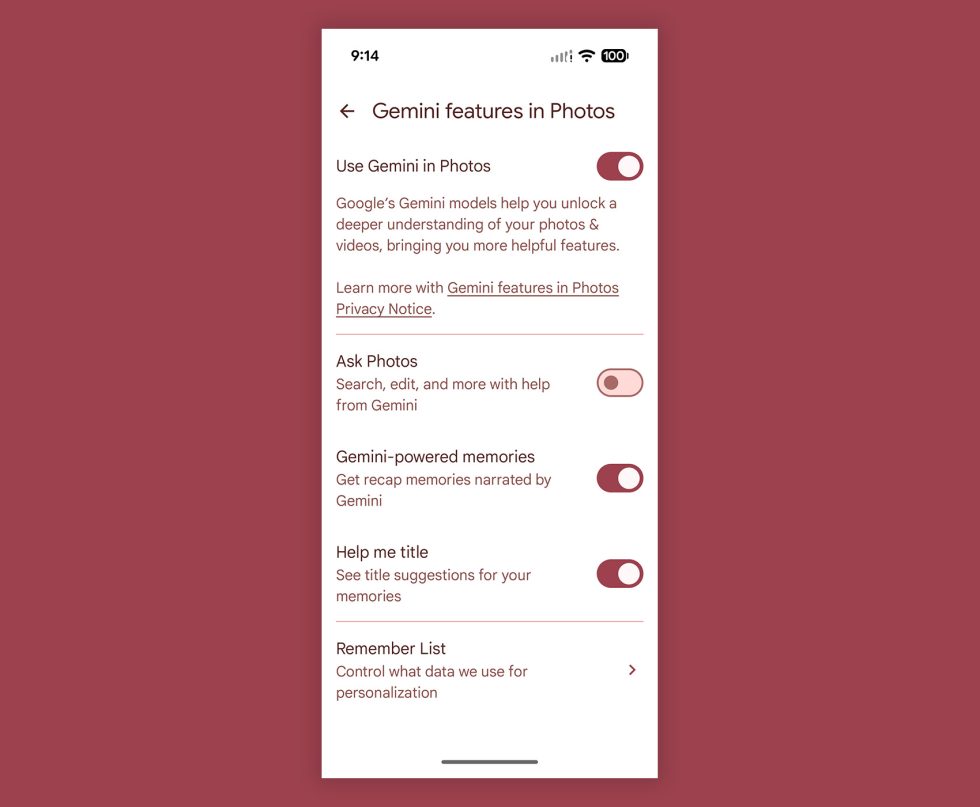 Google Photos Ask - Απενεργοποίηση