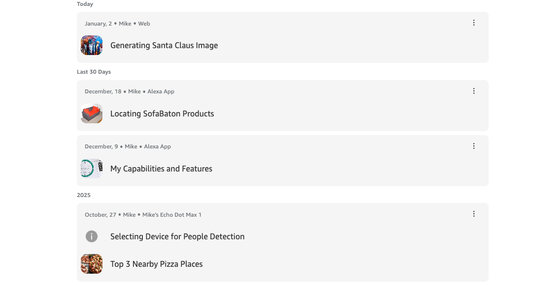 Ιστορικό συνομιλίας Alexa+