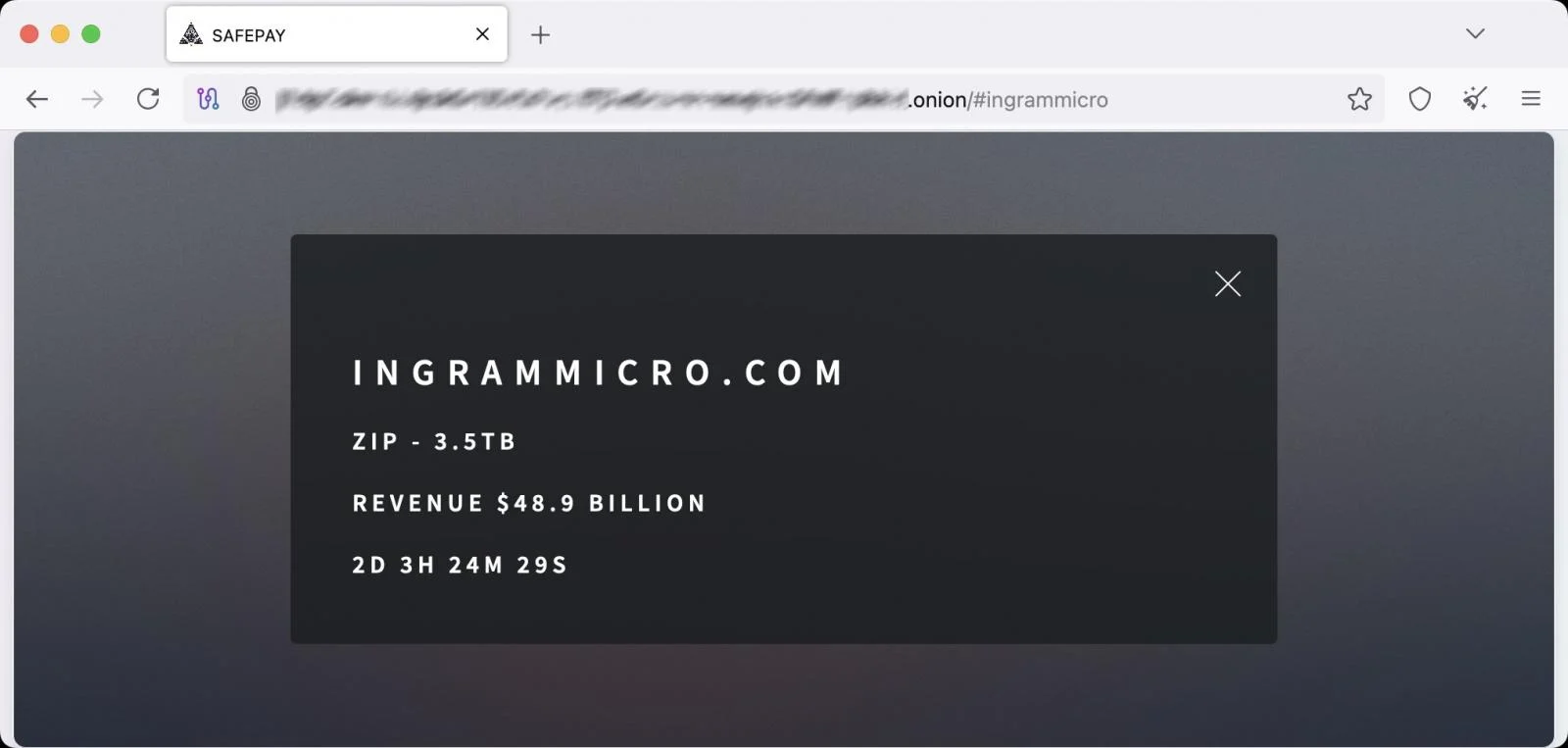 Το Ingram Micro στον ιστότοπο διαρροής του SafePay