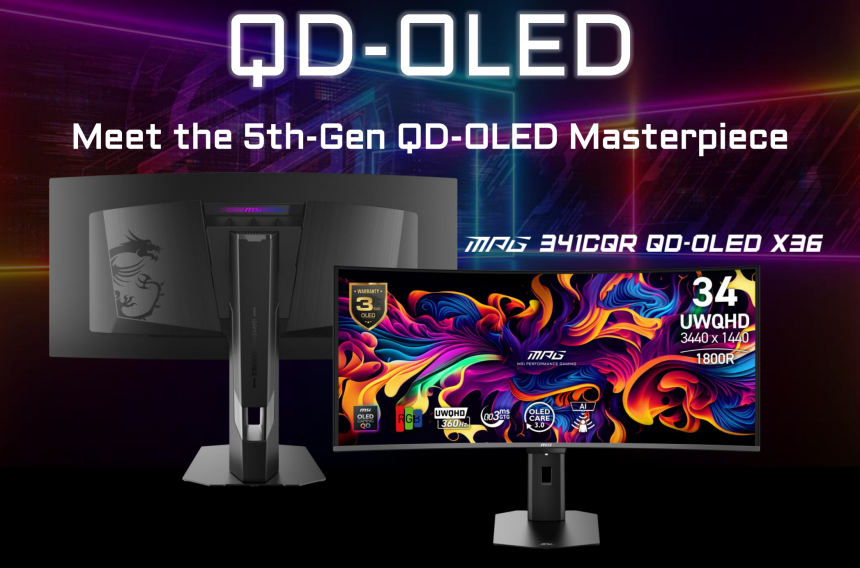 Η οθόνη παιχνιδιών MSI MPG 341CQR QD-OLED X36 είναι η πρώτη στον κόσμο που διαθέτει το πάνελ QD-OLED 5ης γενιάς της Samsung