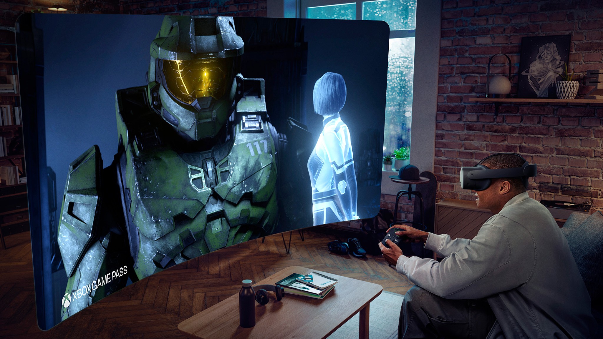 Μια οπτική αναπαράσταση του παιχνιδιού Halo σε ένα Quest 3S