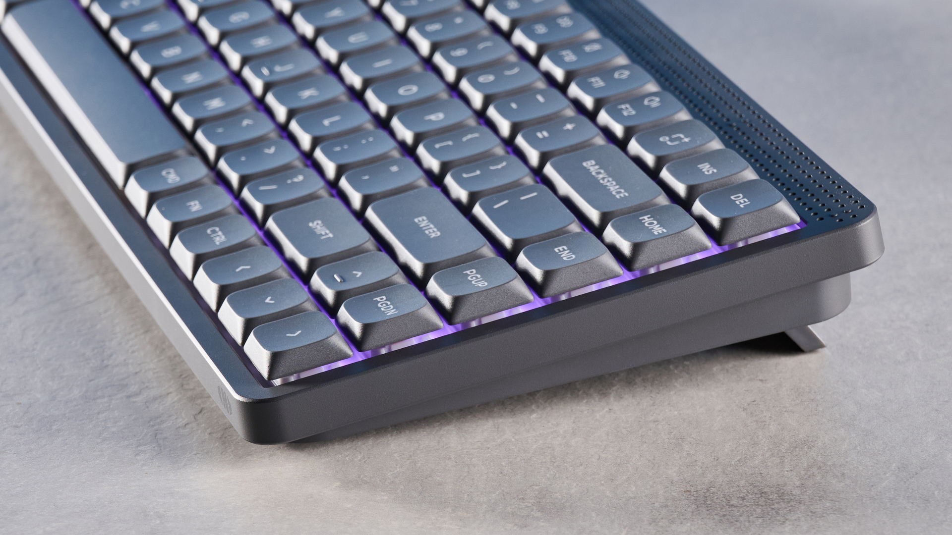 The NuPhy Node75 on a stone surface