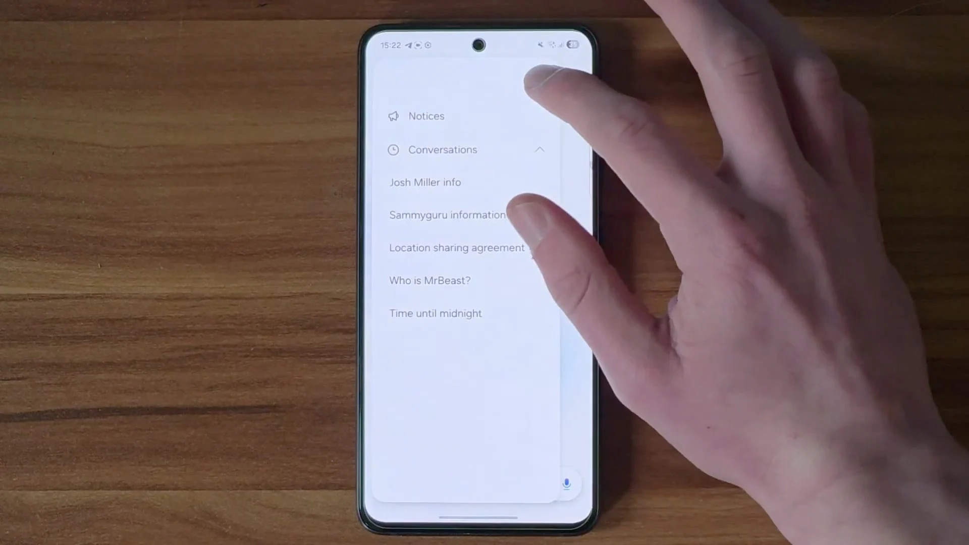 samsung one ui 8.5 bixby app αριστερό μενού hamburger νήματα συνομιλίας