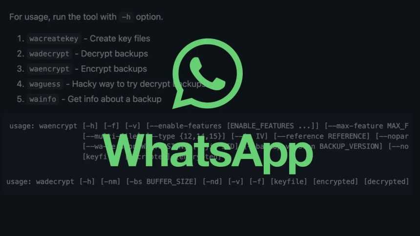 WhatsApp Crypt Tool για κρυπτογράφηση και αποκρυπτογράφηση αντιγράφων ασφαλείας WhatsApp