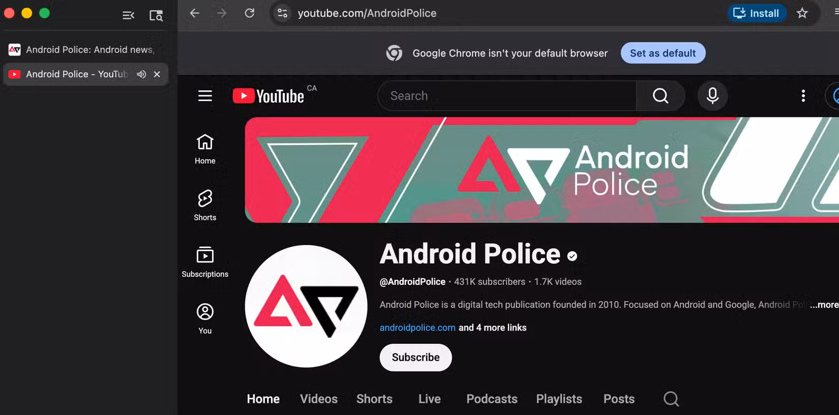 Μια εικόνα που επισημαίνει τις κάθετες καρτέλες του chrome.