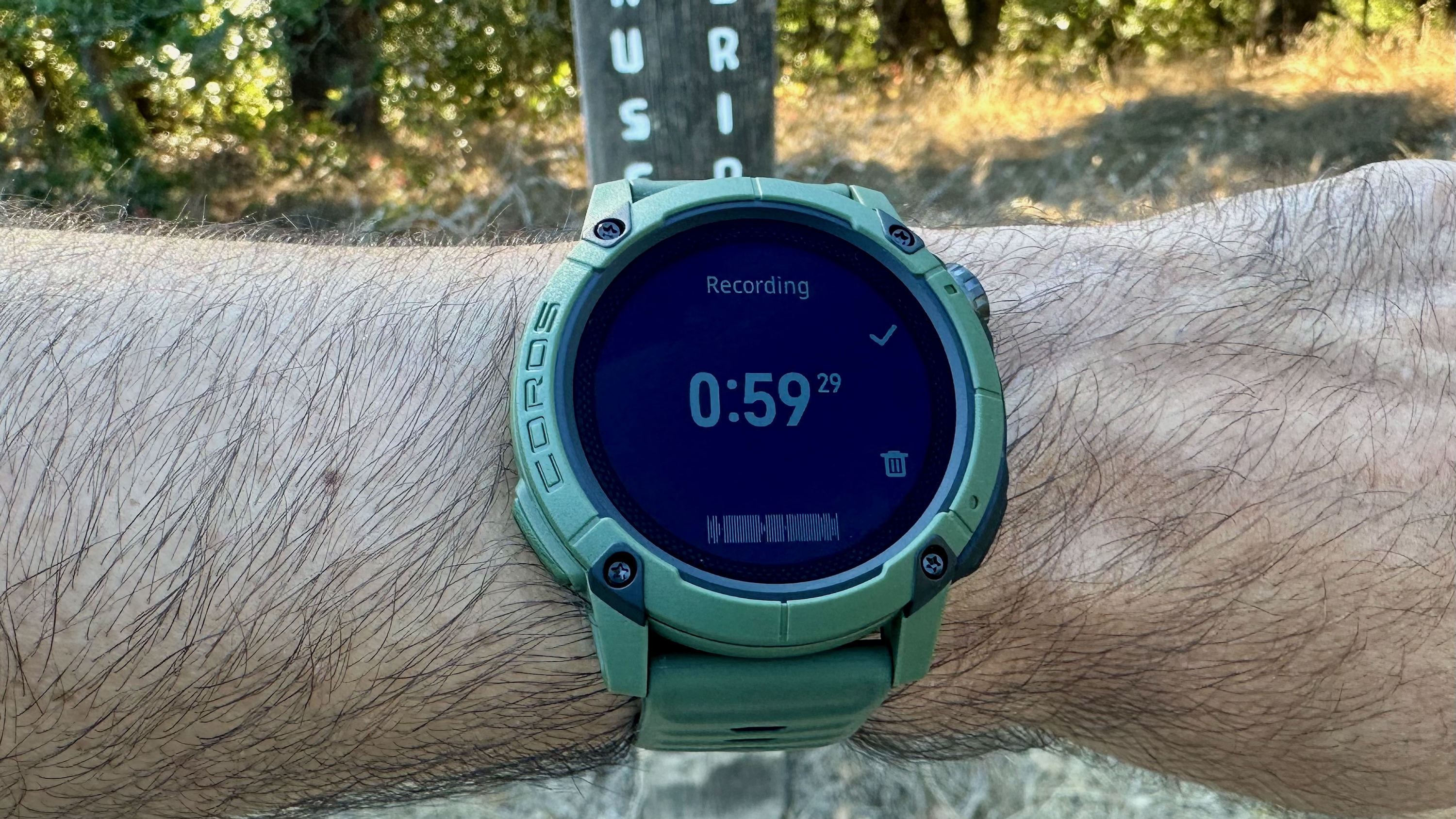 The COROS NOMAD watch showing a 