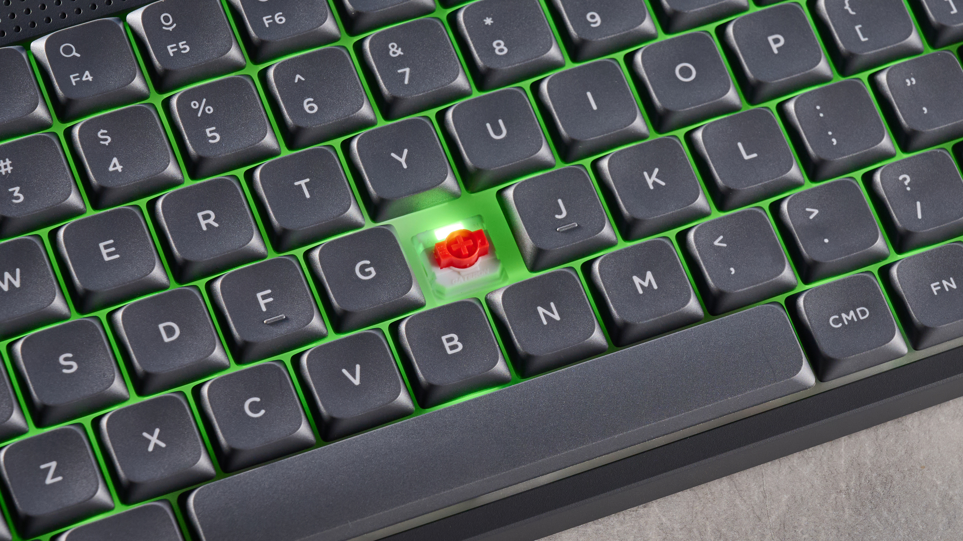 The NuPhy Node75 on a stone surface