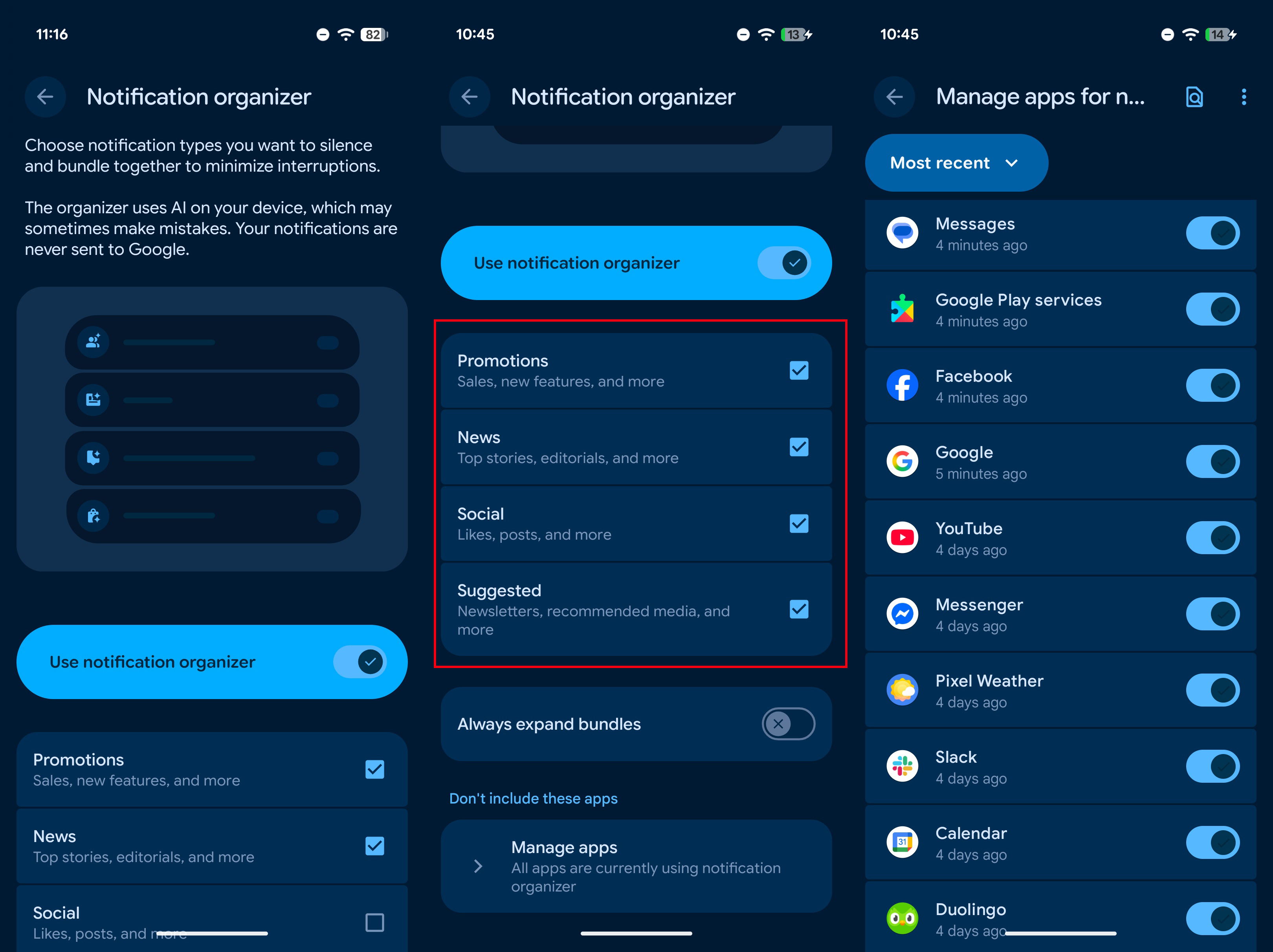 Πώς να ρυθμίσετε και να χρησιμοποιήσετε τον διοργανωτή ειδοποιήσεων Android AI Διαδικασία ρύθμισης του διοργανωτή ειδοποιήσεων σε ένα Pixel 10