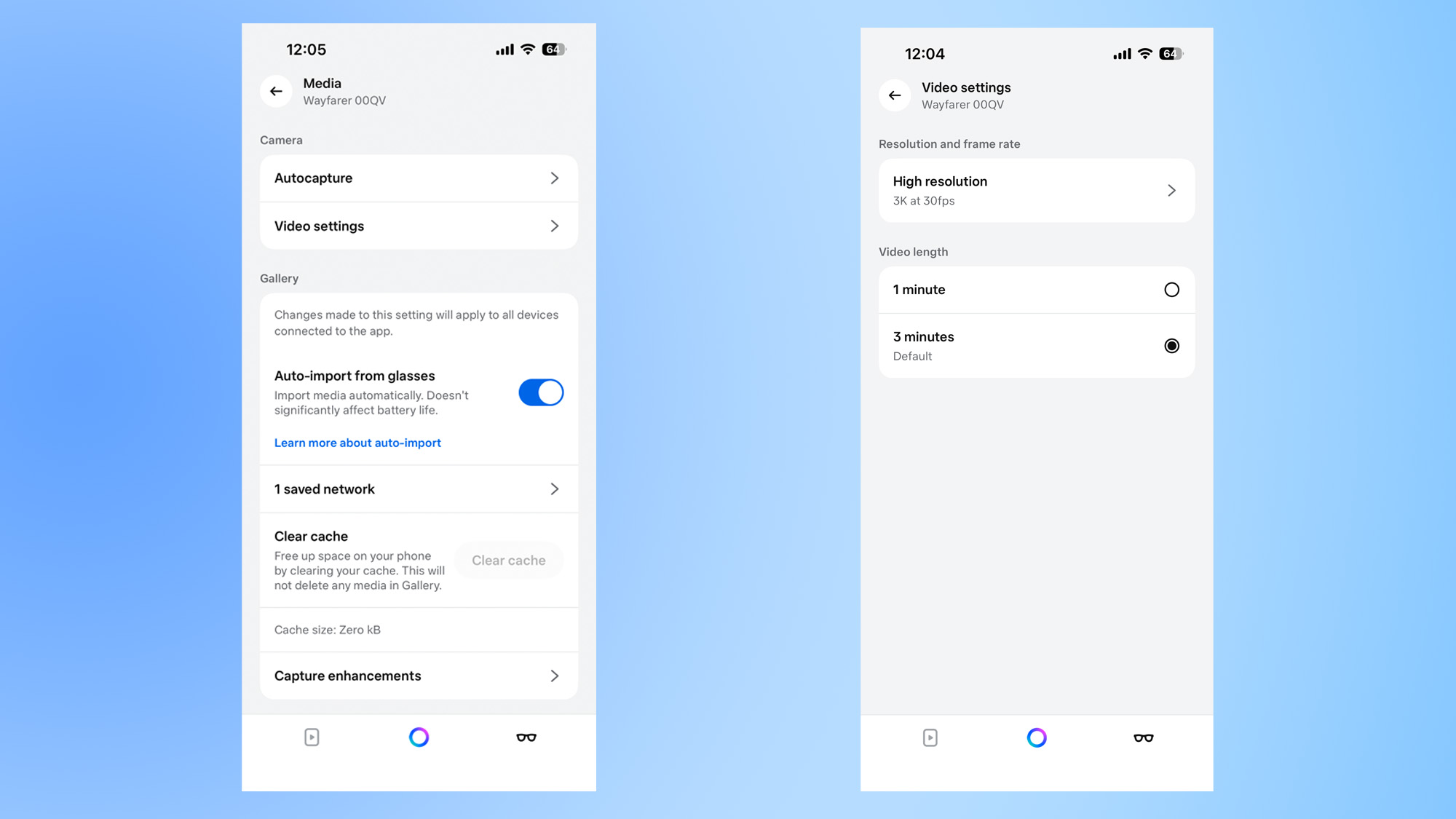 Ρυθμίσεις μετα-βίντεο Ray-Ban