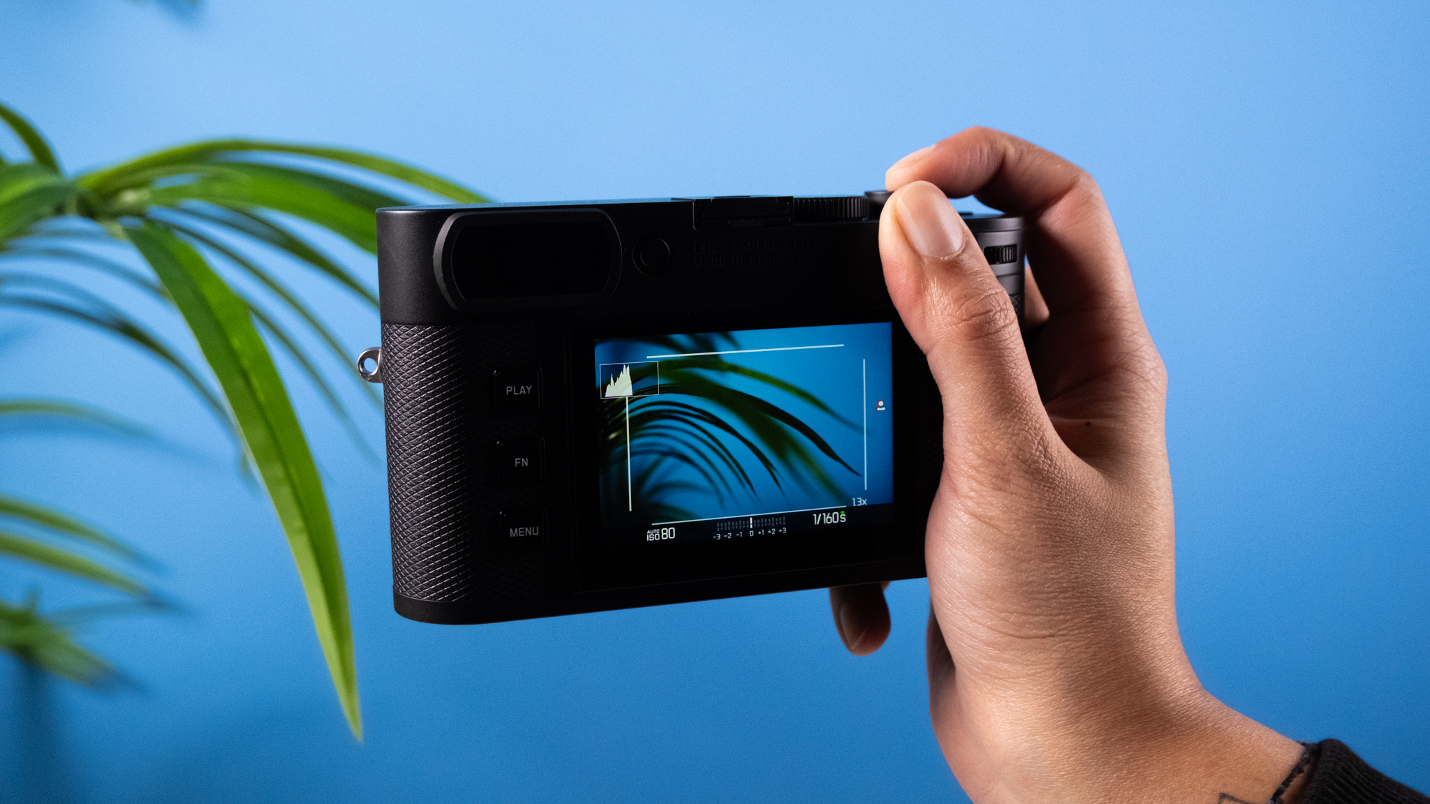 A Leica M EV1 rangefinder-style camera