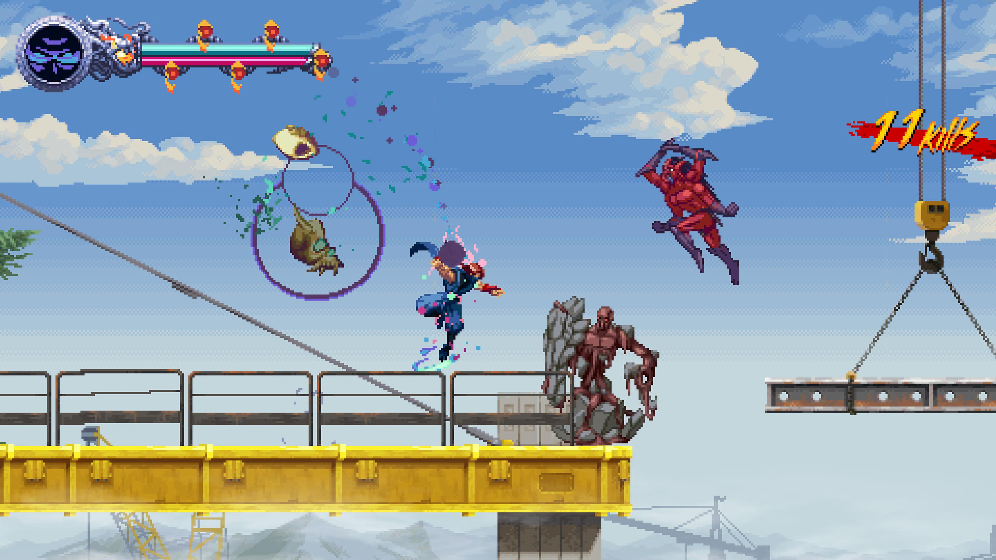 Ninja Gaiden: Ragebound - Ανακαλύψτε γιατί αυτό το παιχνίδι θα σας αφήσει άφωνους! Στιγμιότυπο οθόνης από το Ninja Gaiden: Ragebound με τον κεντρικό χαρακτήρα σε μάχη.