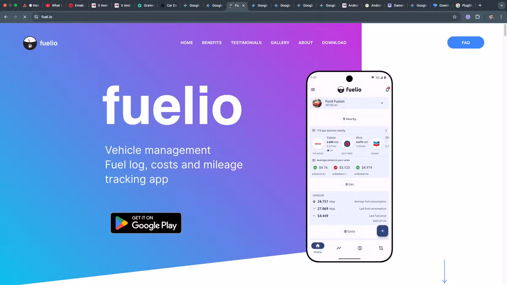 8 εφαρμογές Android Auto που δεν έχουν καμία σχέση με μουσική ή χάρτες (αλλά τις χρειάζεστε) Μια εικόνα ήρωα μάρκετινγκ για την εφαρμογή Fuelio