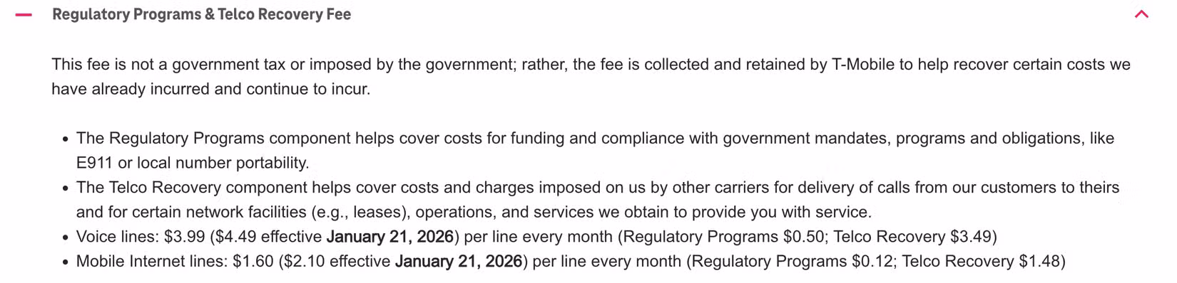 Το νέο έτος σημαίνει νέες χρεώσεις για τους πελάτες της T-Mobile Ρυθμιστικά προγράμματα της T-Mobile & Τέλος ανάκτησης τηλεπικοινωνιών