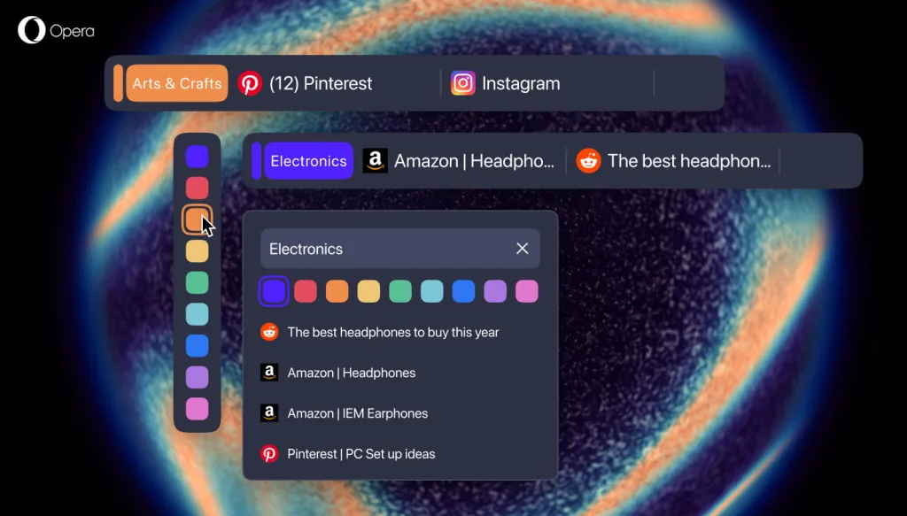 Το Opera One R3 κυκλοφορεί με χρωματικά κωδικοποιημένα Tab Islands, περισσότερα