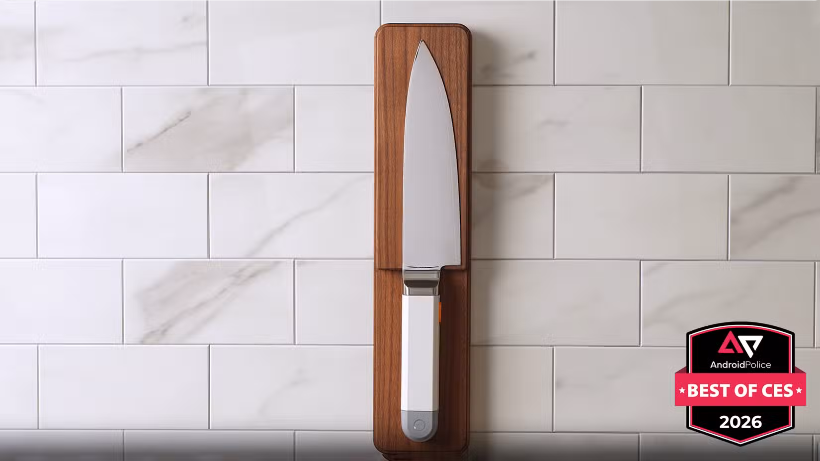 Βραβεία Android Police για τη μεγαλύτερη έκθεση τεχνολογίας στον κόσμο Σιάτλ Ultrasonics C200 Μαχαίρι ενάντια σε μαρμάρινο πίσω πιτσίλισμα