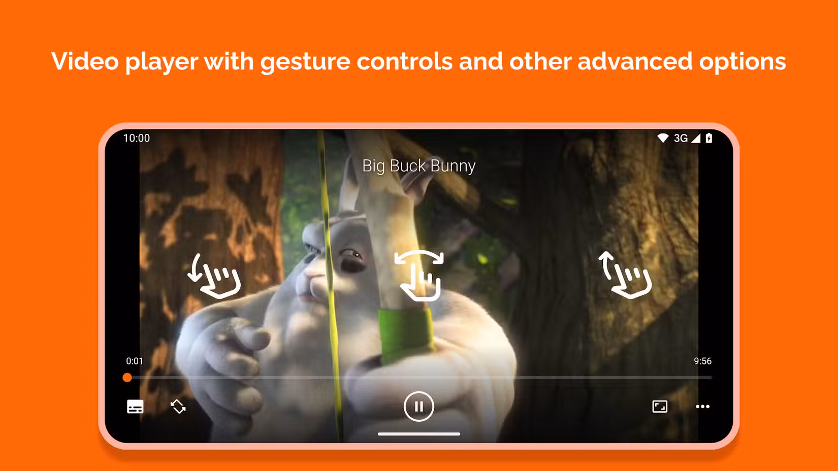 Ένα στιγμιότυπο οθόνης της διεπαφής της εφαρμογής για κινητά VLC