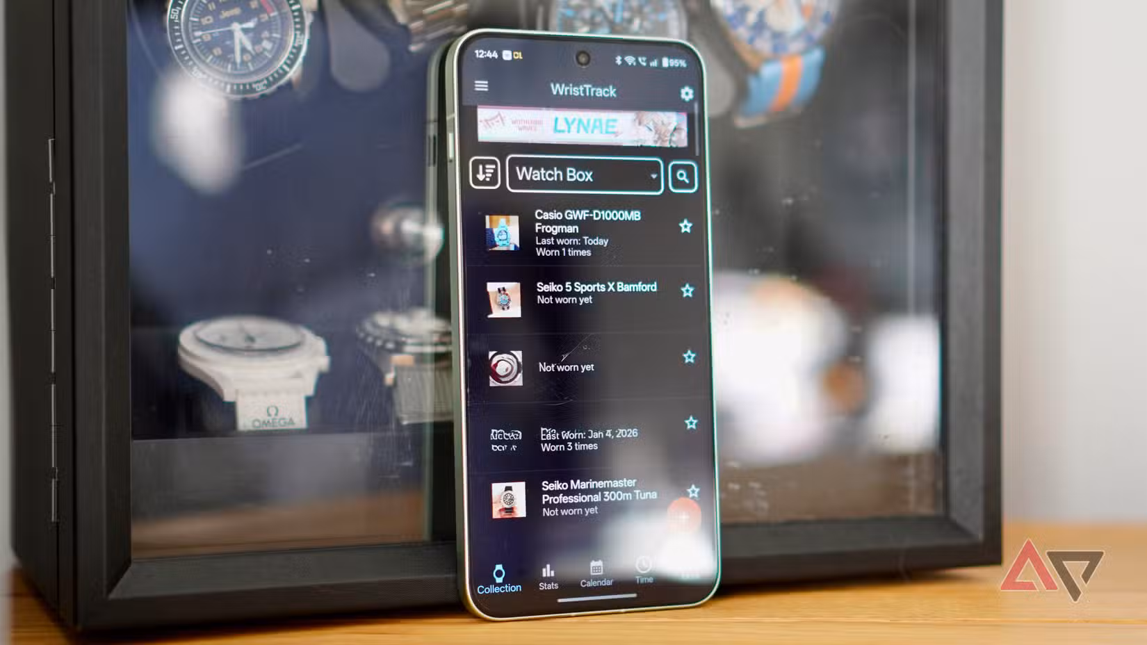 Η κύρια οθόνη στην εφαρμογή WristTrack