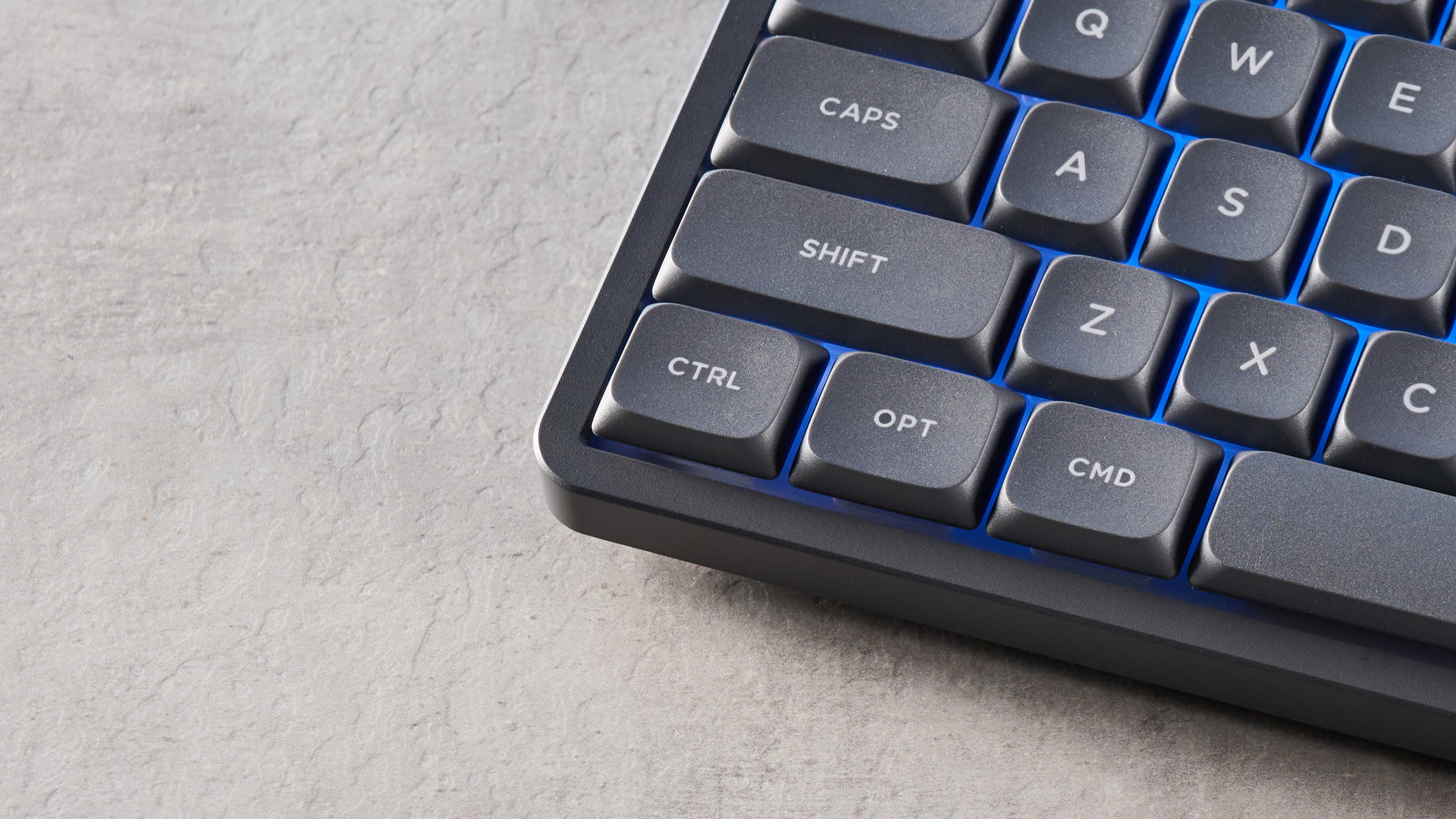 The NuPhy Node75 on a stone surface