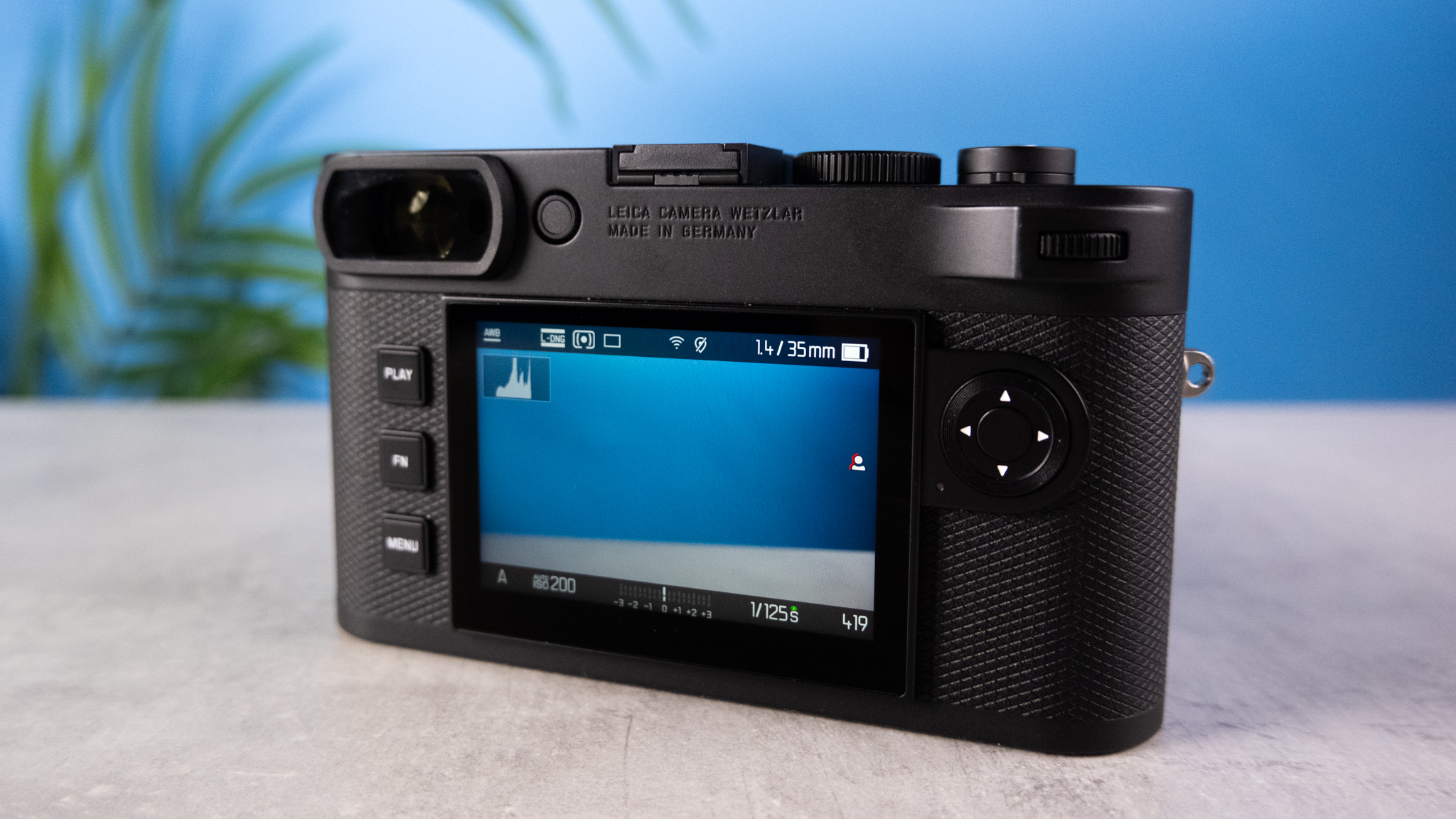 A Leica M EV1 rangefinder-style camera