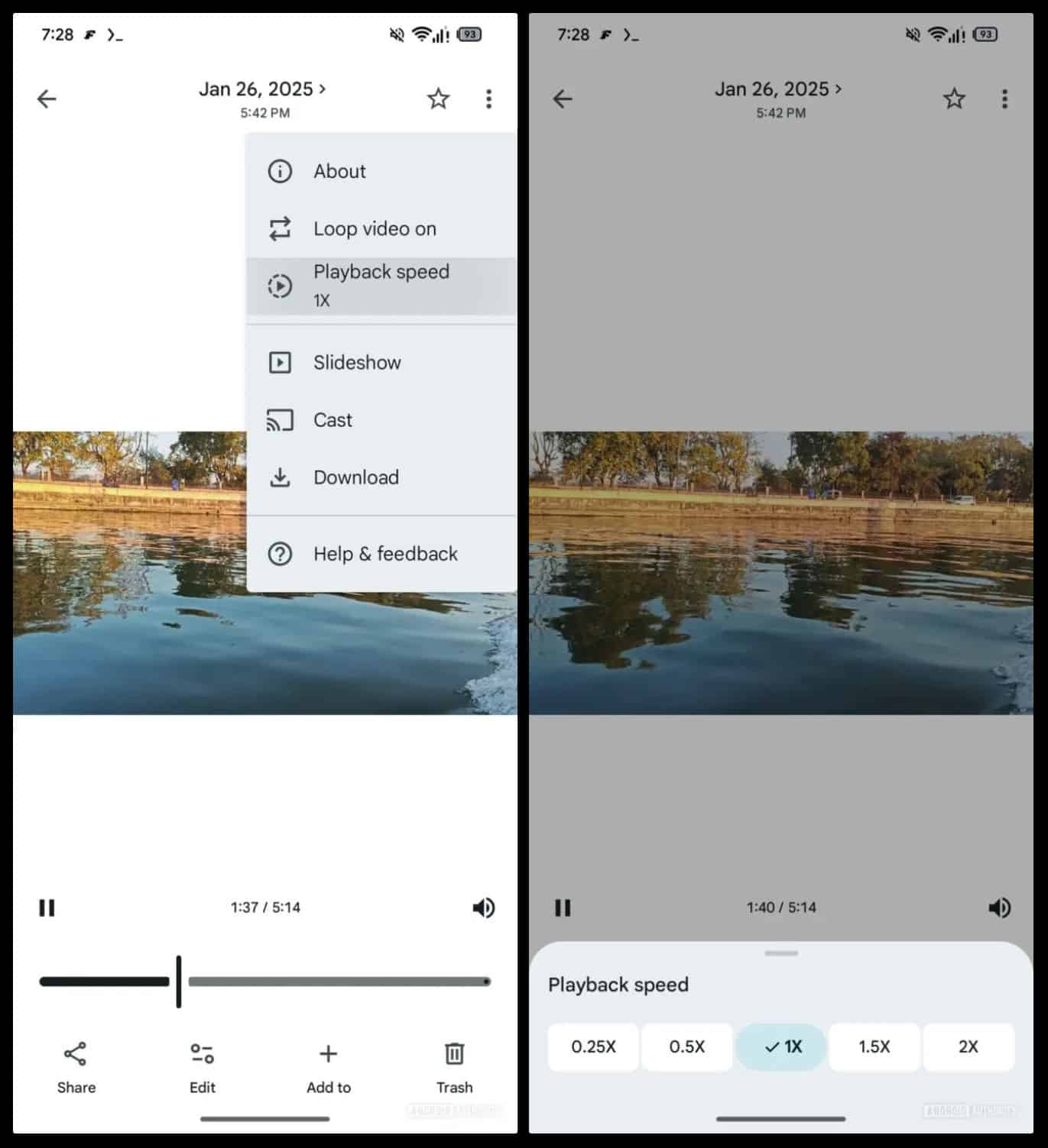 Google Photos ταχύτητα αναπαραγωγής βίντεο