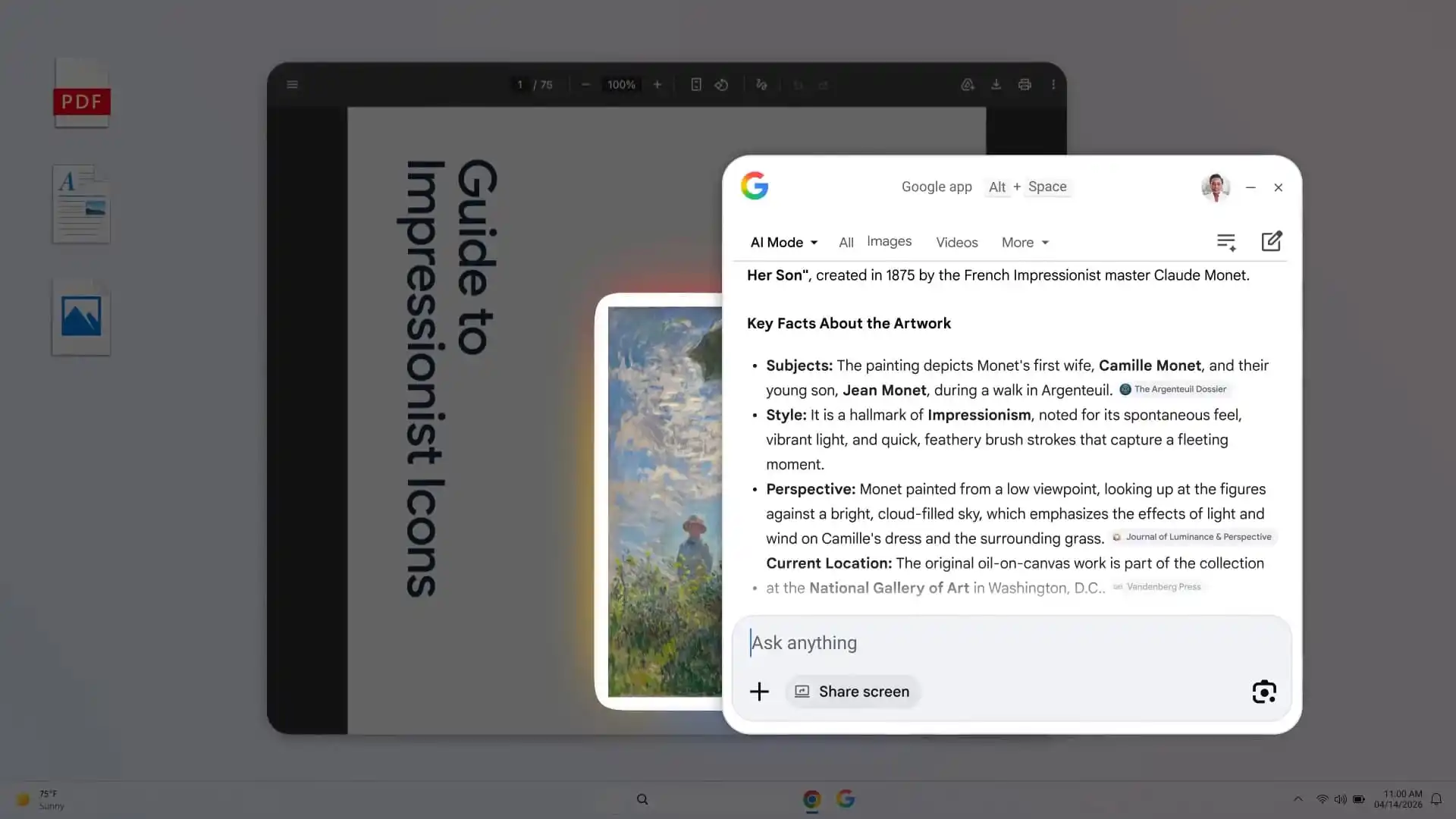 Google app desktop features