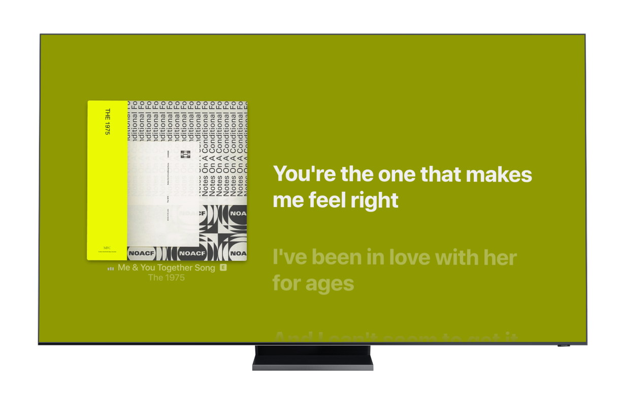 Στίχοι εφαρμογής μουσικής για Samsung TV Apple