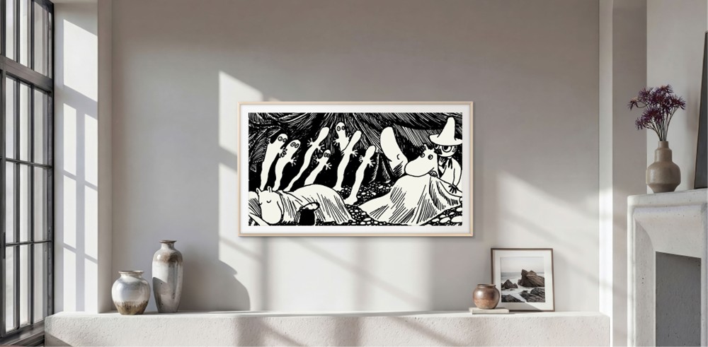 Hattifatteners από το Finn Family Moomintroll (1948), του Tove Jansson στο Samsung The Frame Pro