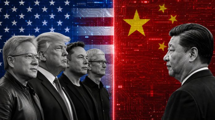 Jensen Huang της NVIDIA στο Air Force One με Τραμπ στην Κίνα