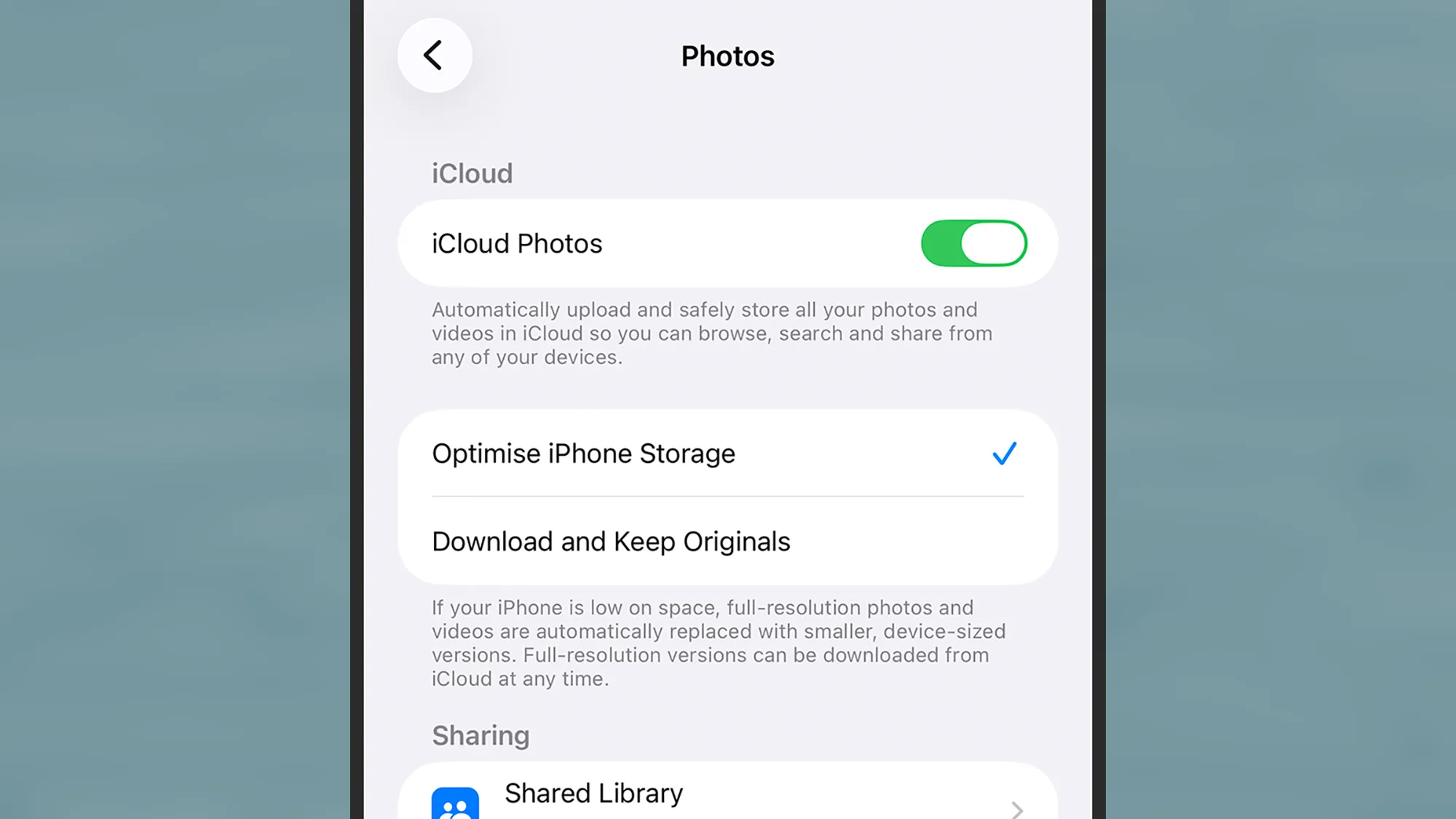 στιγμιότυπο οθόνης φωτογραφιών στο apple