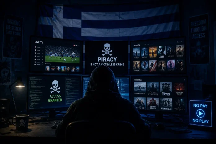 Ψηφιακή Πειρατεία στην Ελλάδα: Ποιους κυνηγάνε πραγματικά — και γιατί εσύ μάλλον είσαι ασφαλής (αλλά όχι αόρατος) Ψηφιακή πειρατεία streaming Ελλάδα — χάκερ και παράνομο IPTV